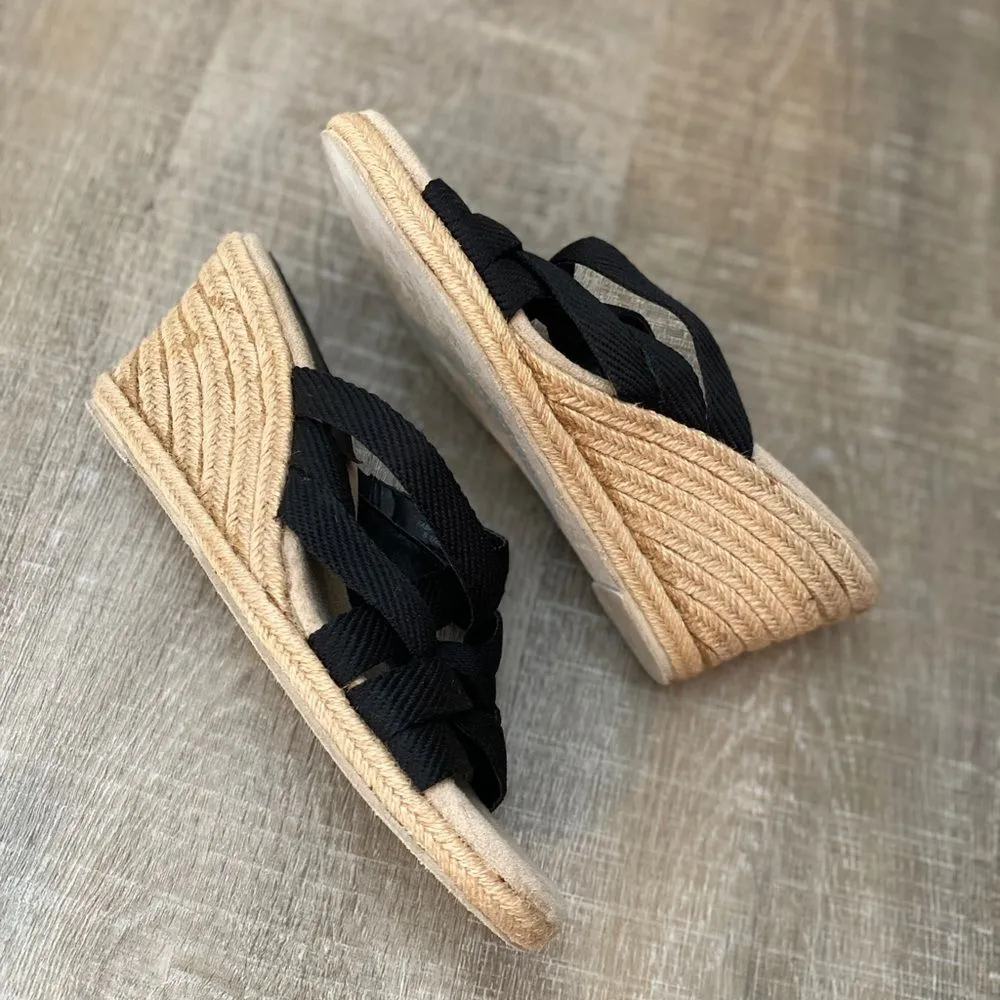 Villager Liz Claiborne Espadrille Wedge Sandal Womens 8.5 Woven Strap Resortwear - Image 5