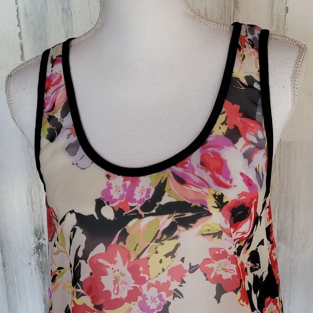 Vintage 90s, Y2K | Wet Seal | Sheer floral blouse with tie in back | Siz… - Image 2