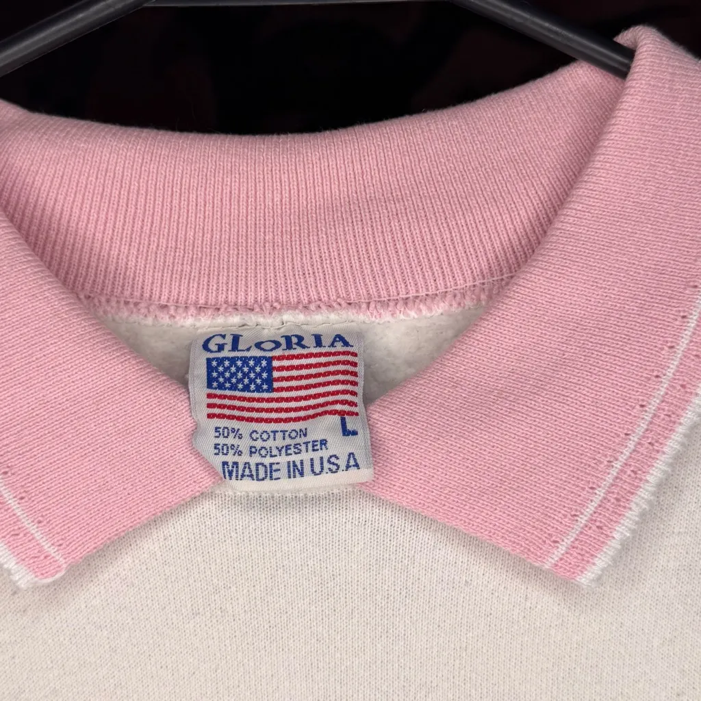 Embroidered Hummingbird Collared Crewneck Sweatshirt - Image 3