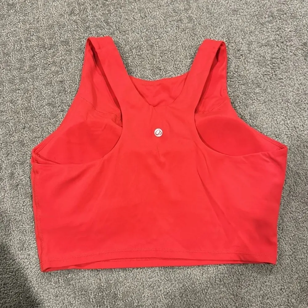 Tight Fit Butterluxe Racerback Tank Top w/ Built-In Bra in Deep Red - Image 5