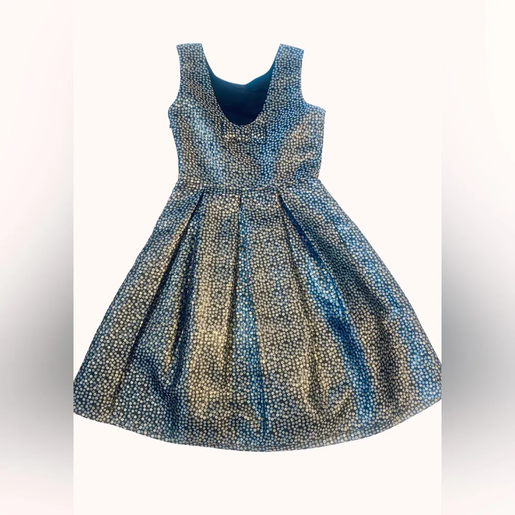 ANTHROPOLOGIE | James Coviello "Josseline" Brocade Metallic Dot Dress XS - Image 6