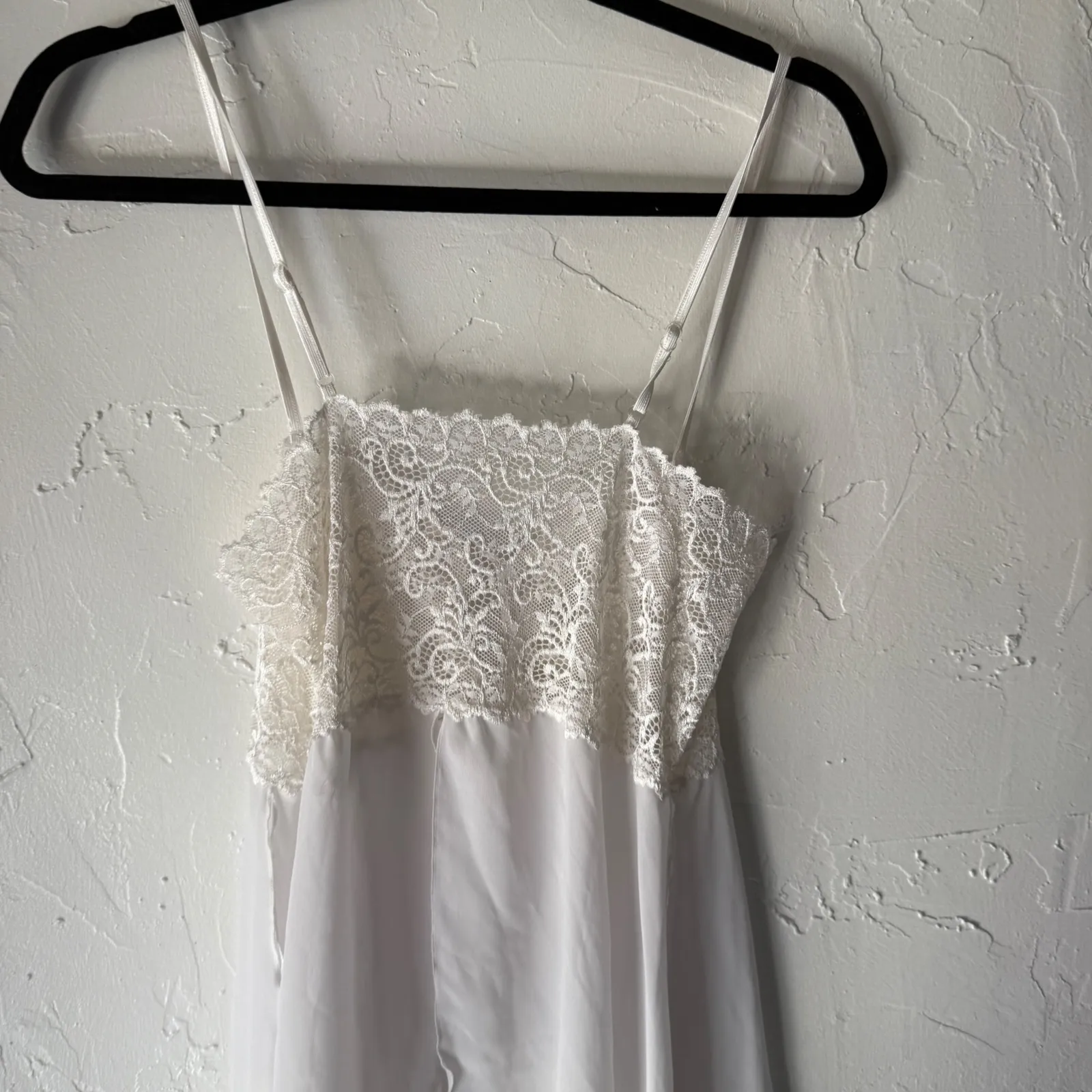 White Lace Trimmed Fairycore Camisole Top Fairy Cottagecore Sheer Coquette Vtg‎ Size M - Image 2