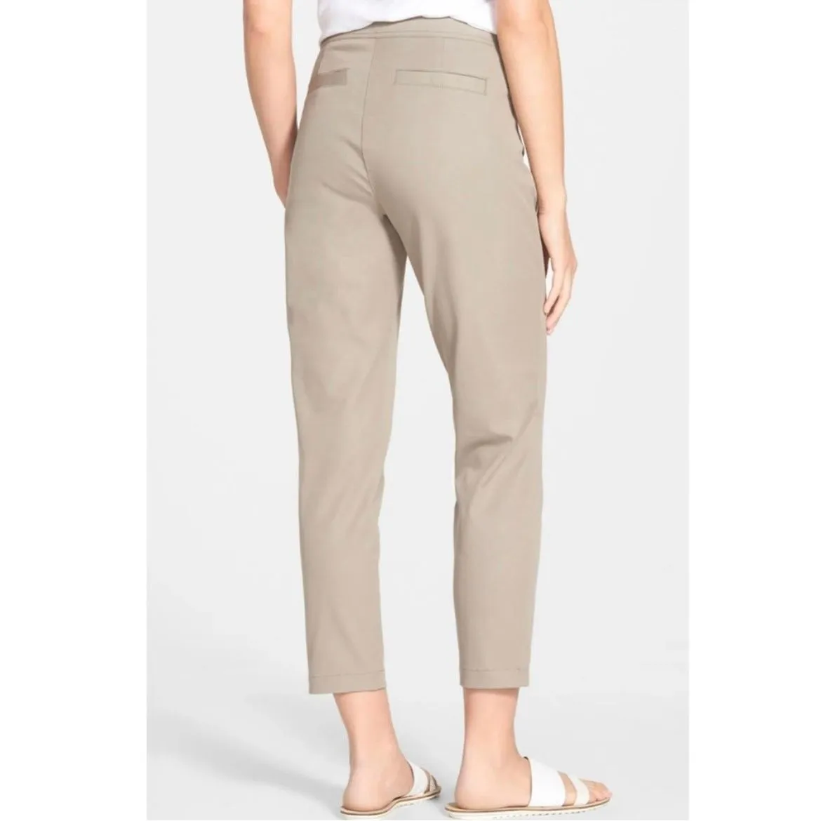 ✨Eileen Fisher Organic Cotton Twill Slim Ankle Tan SZ Large Pants✨ - Image 2