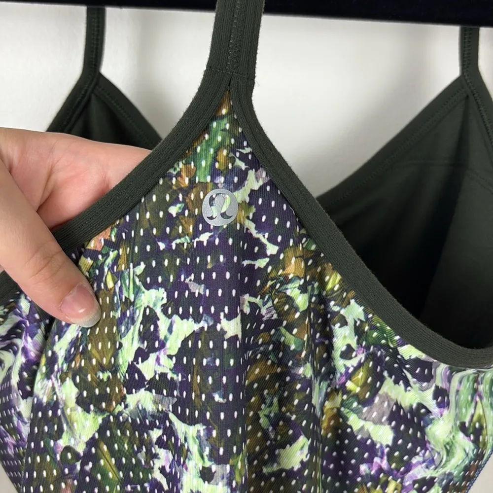 Lululemon Power Y Tank Top Luon Floral Sport Multi Gator Green Women’s Size 6 - Image 7