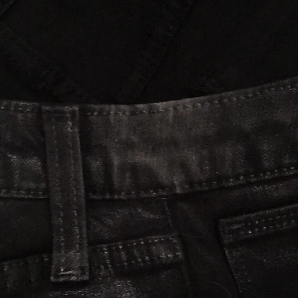 Kick Flare Jeans Slim Fit High Rise Waxed Black 16 Super Stretchy - Image 8