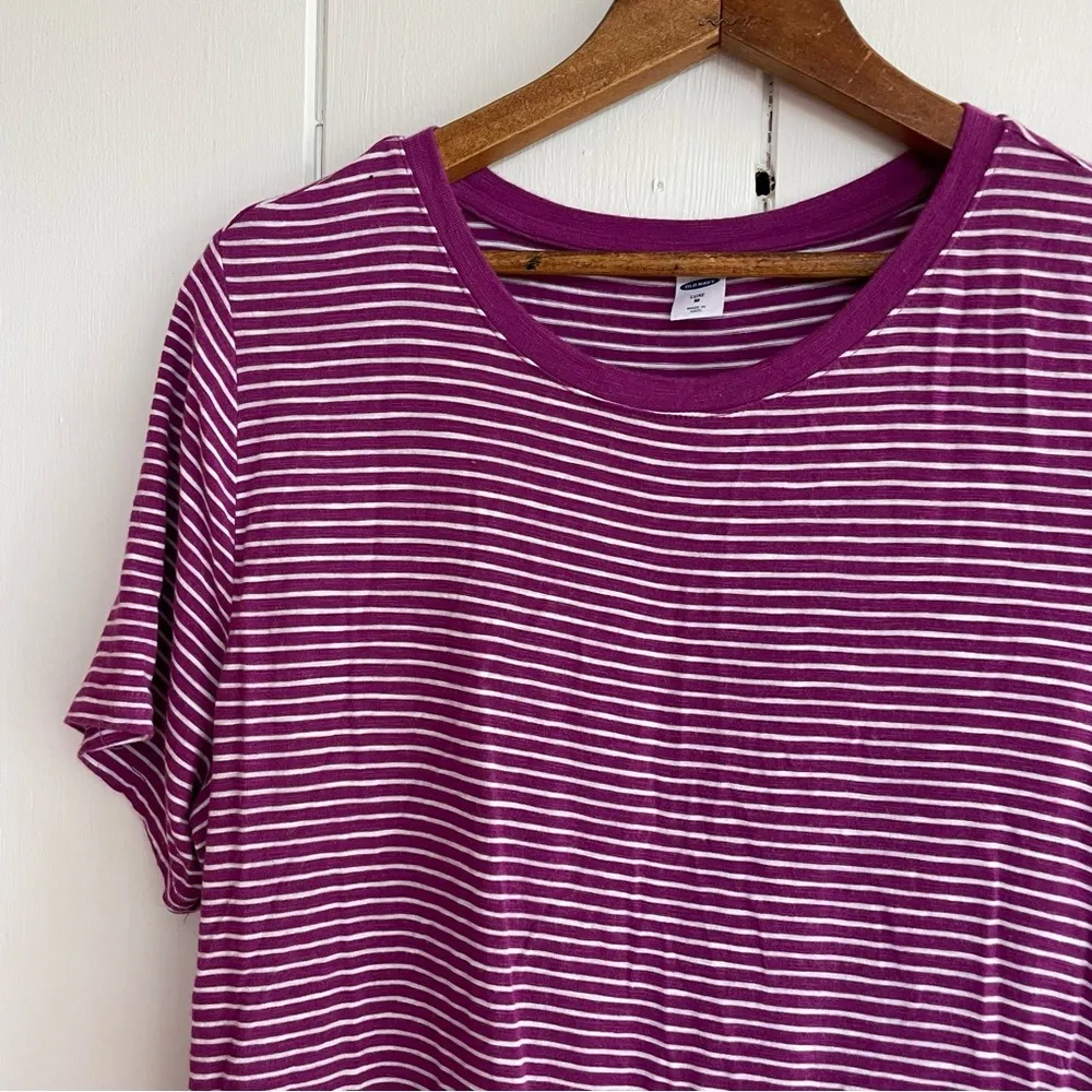 ⭐️ Purple & White Stripe Basic Tee Size medium - Image 2