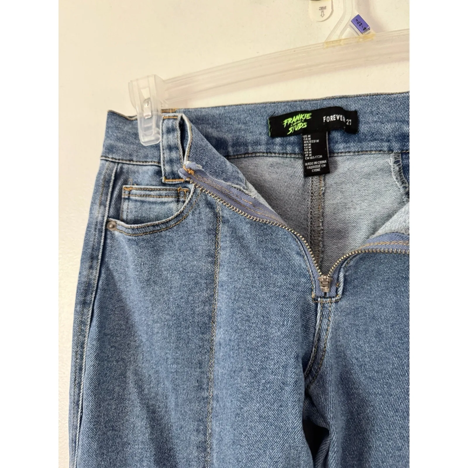 Forever x Frankie & The Studs Denim Cargo Baggy Wide Leg Jeans Women’s Medium - Image 4