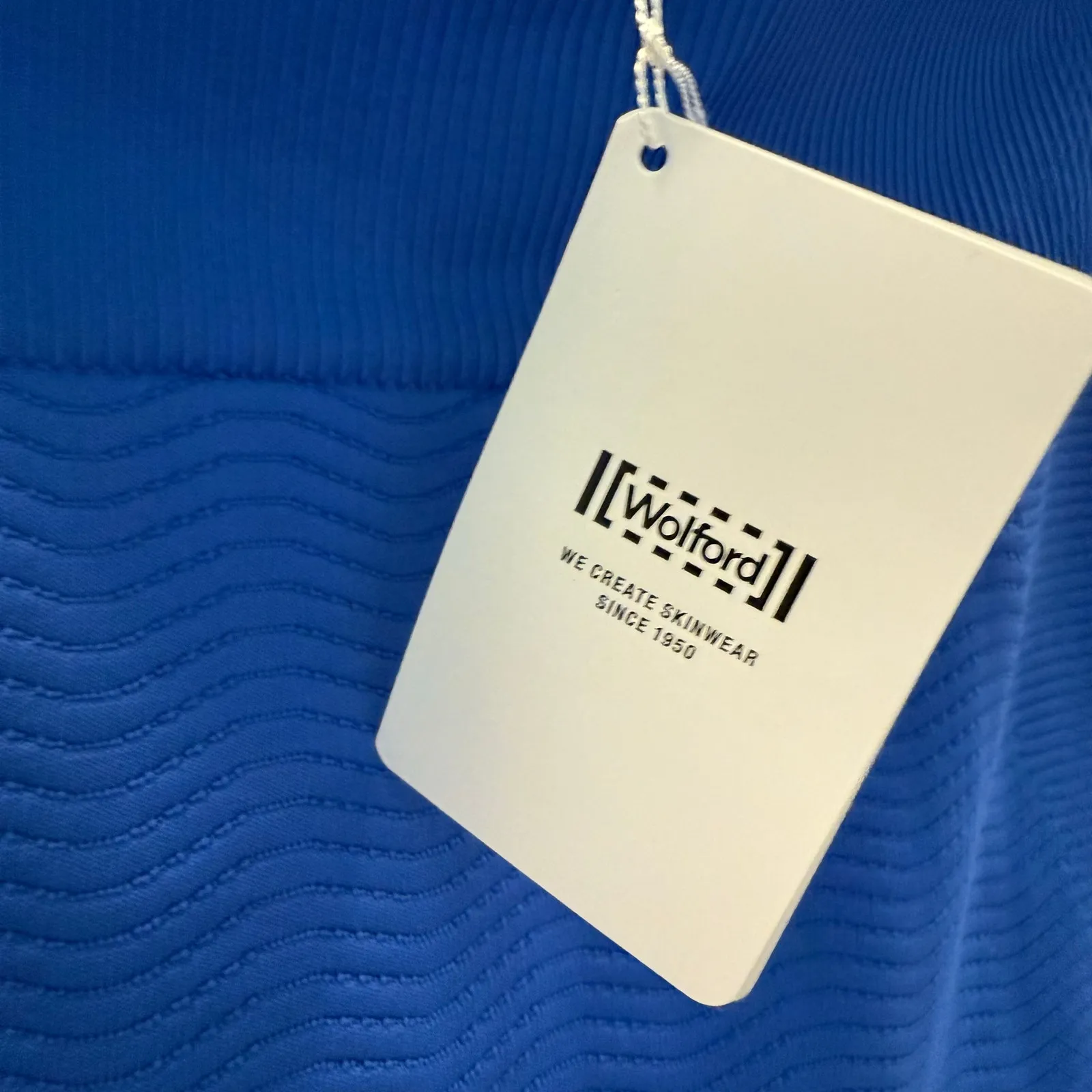 Wolford Wellness Compression Workout Leggings Dazzling Blue Ribbed L fits like M Size L - Image 2