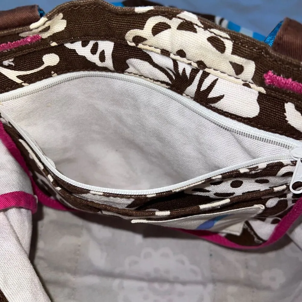 American Eagle Womens Shoulder Bag Tropical Print Summer Beach Bag Retro Floral - Image 8