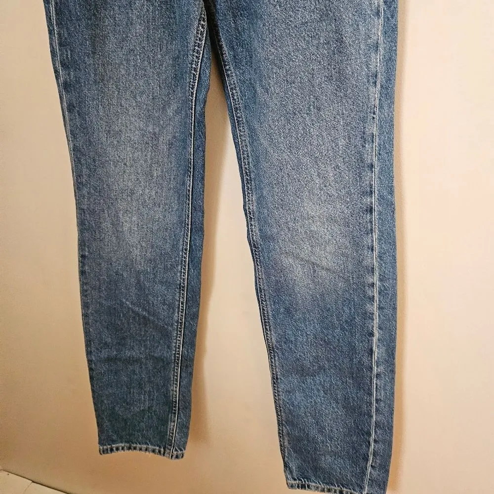 We The Free Jeans CRVY Medium Blue Button Fly Casual Neutral High Rise - Image 3