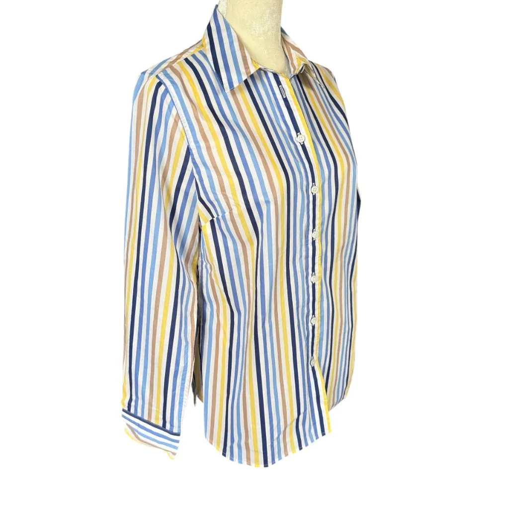 Talbots PS multicolored striped collared long sleeve button down shirt - Image 2