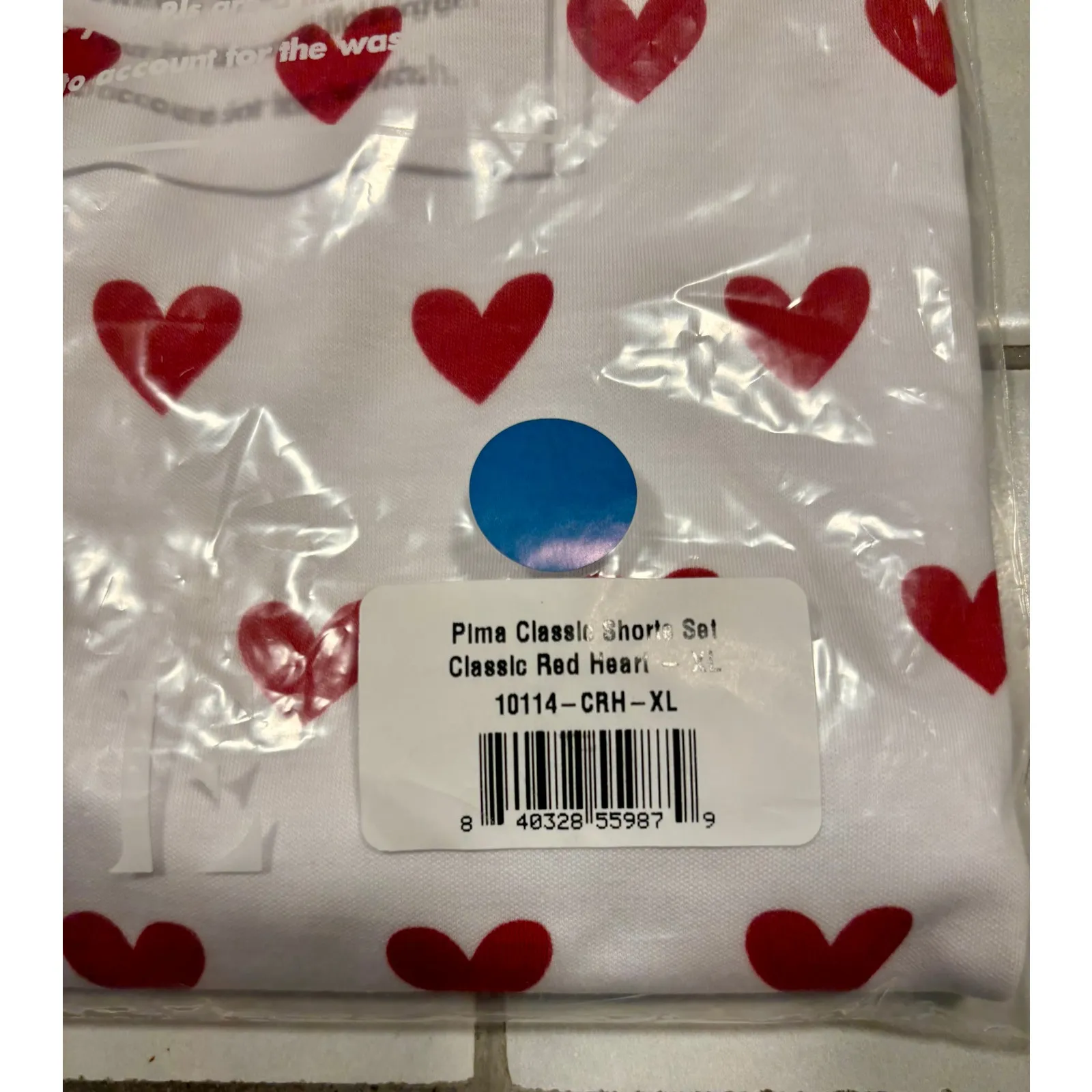 Lake Pajamas Pima Classic Short Set Red Heart Sz XL New NWT - Image 3