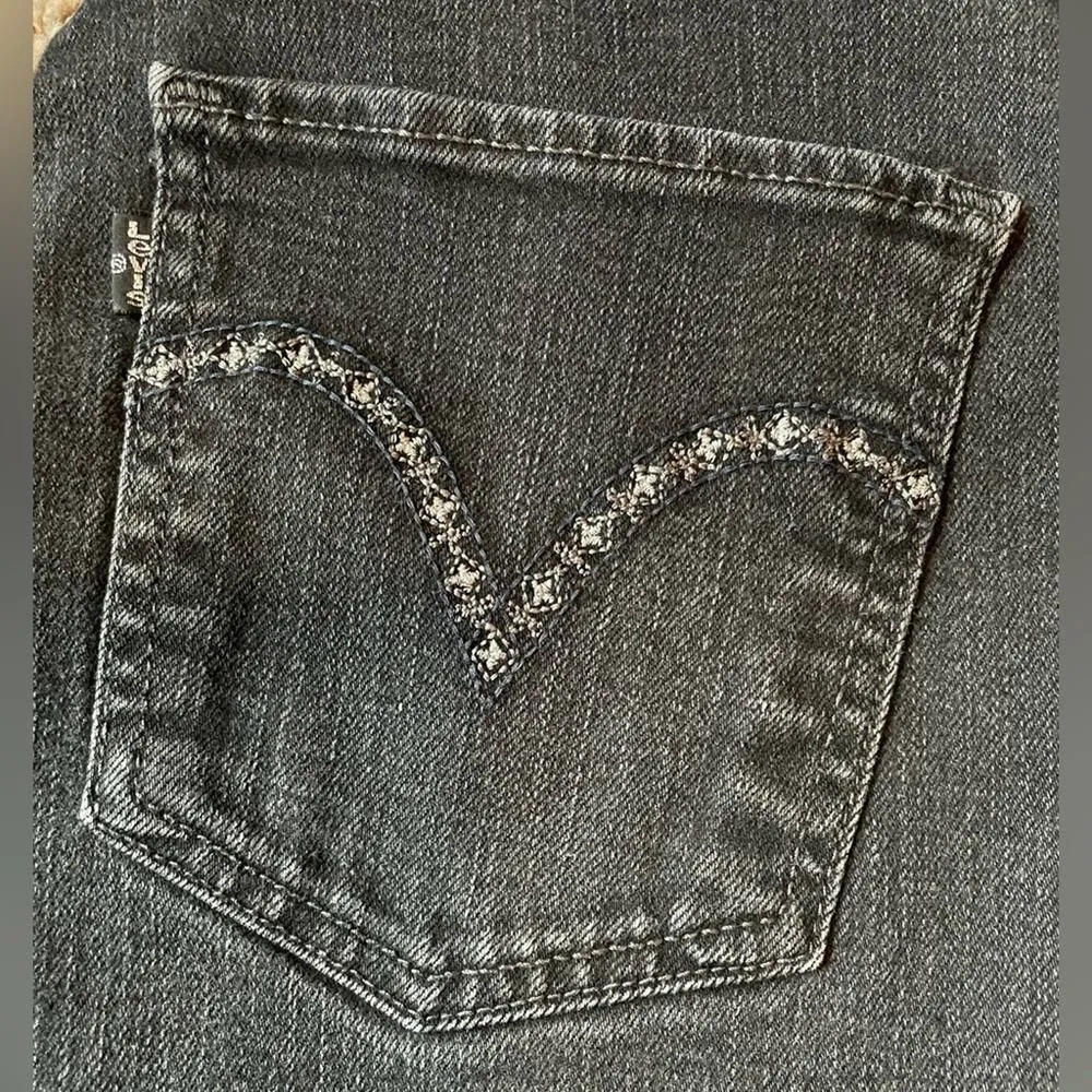 Levi's Silver Tab Black Mid Rise Skinny Stretch Denim Jeans 28W32L - Image 3