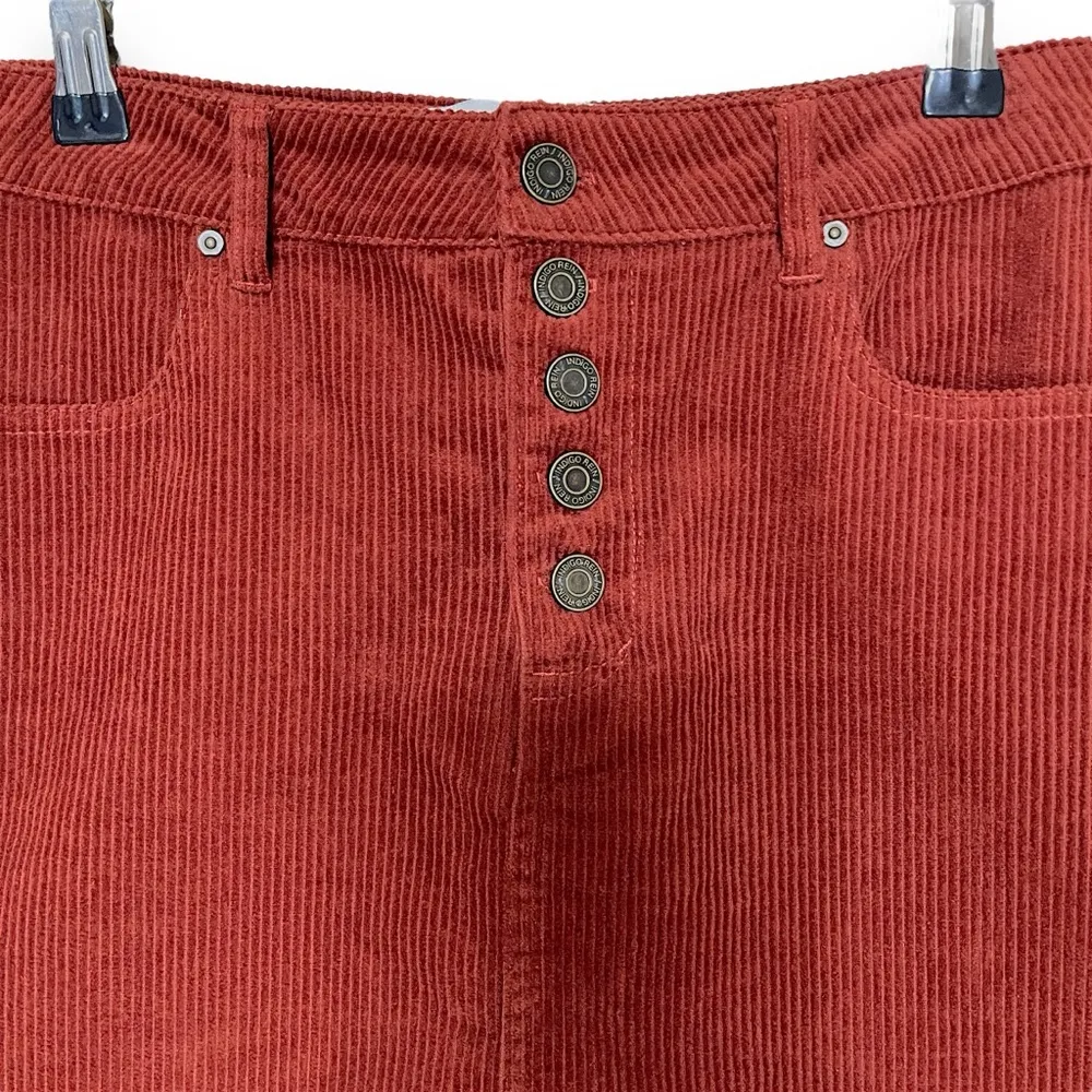 Indigo Rein Corduroy Mini Skirt Juniors 7 Copper High Waisted Frayed Hem Pockets - Image 5