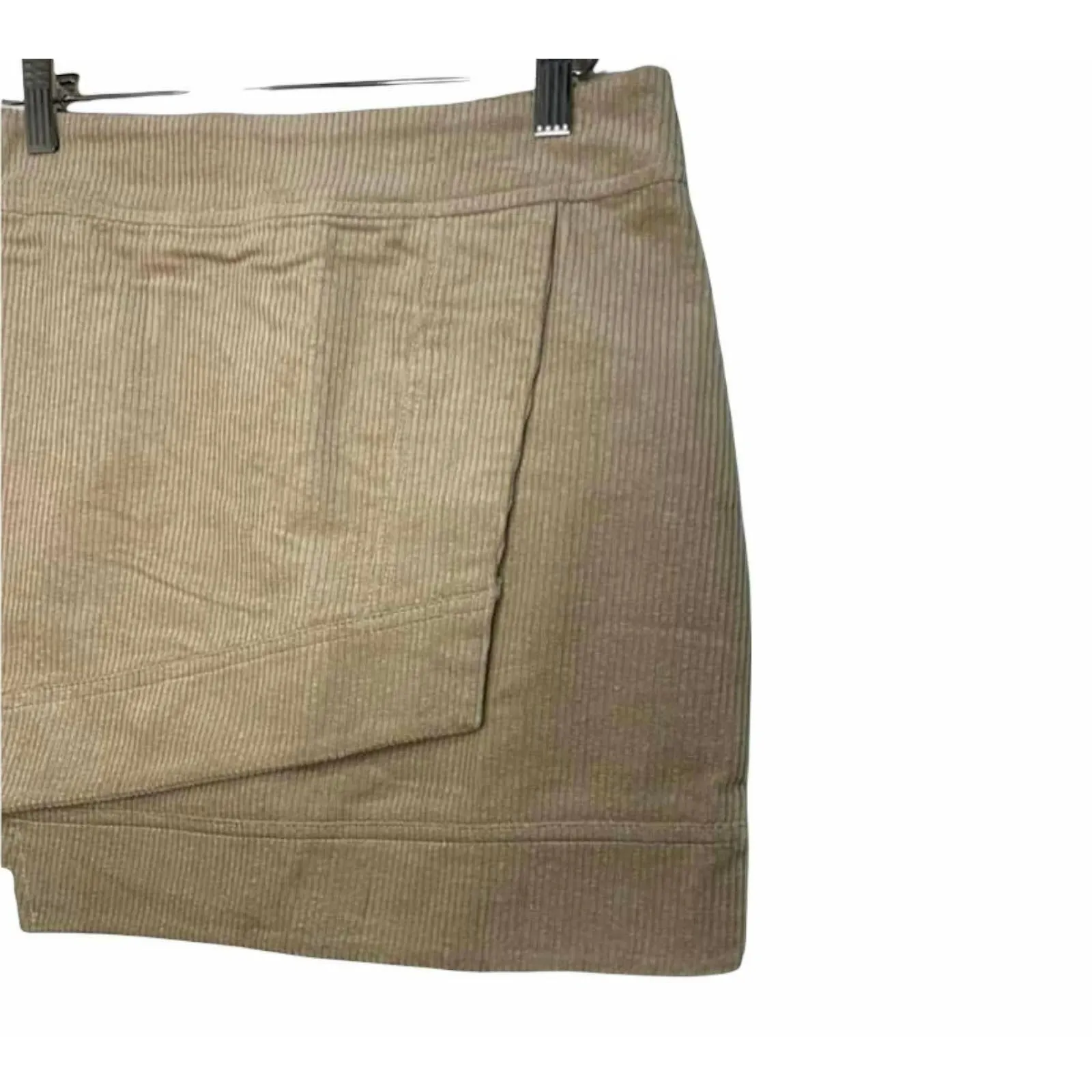 Amaryllis Corduroy Cross Over Mini‎ Skirt XS Tan - Image 2