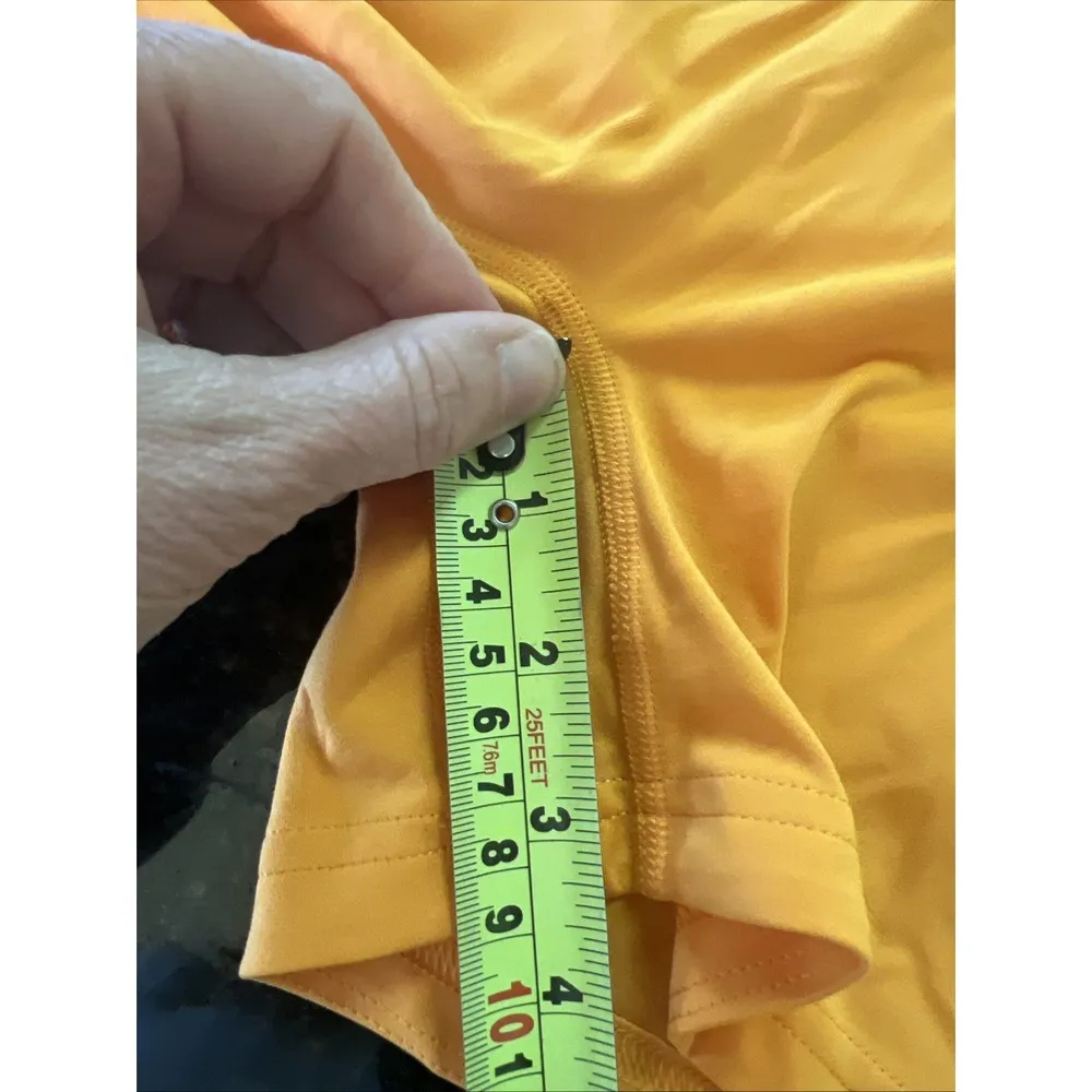 Women's Biker Shorts Sz Med Orange White Workout Running Athletic Tight - Image 3