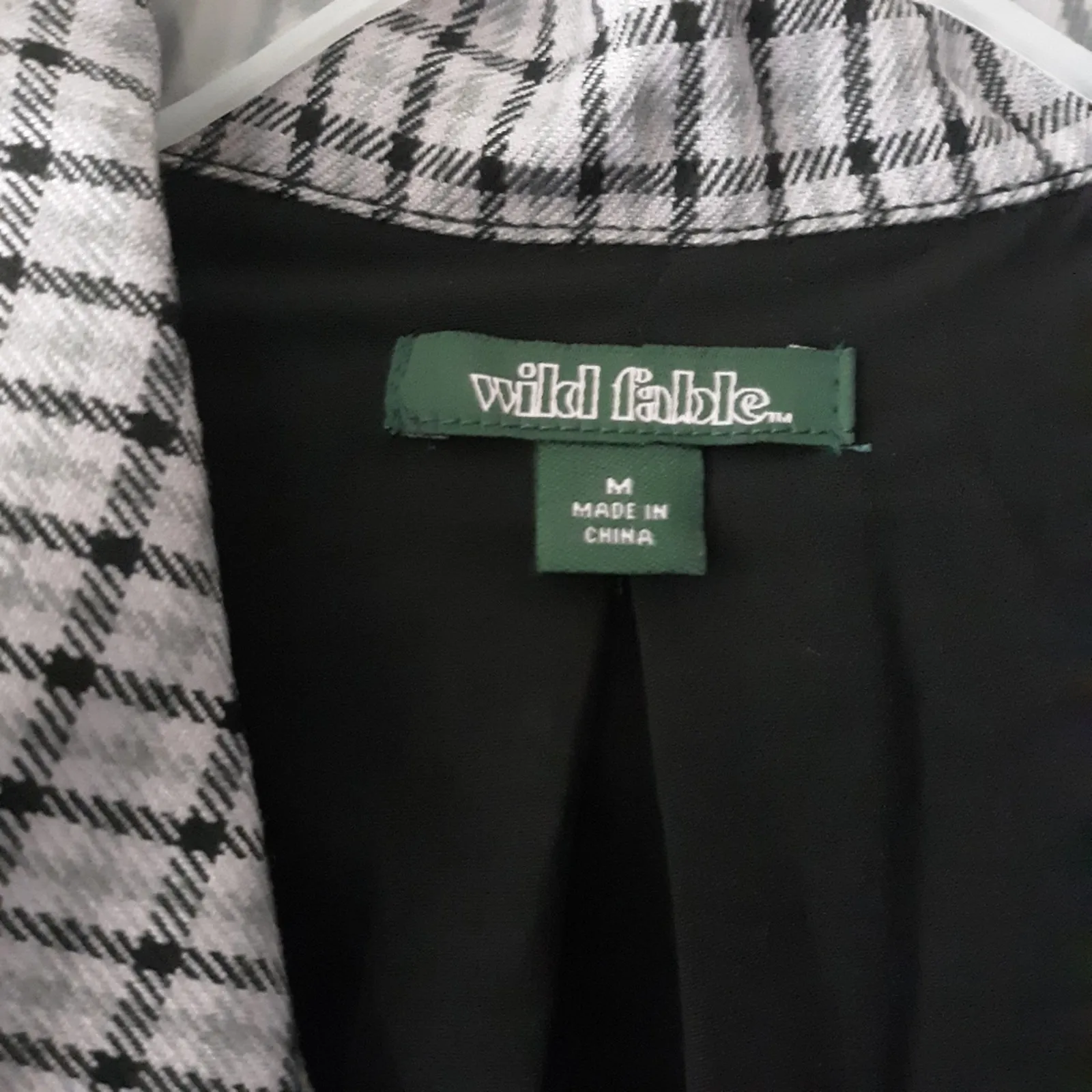 Wild Fable Jacket Women's Size Medium Purple Black Plaid Cropped Long Sleeve - Image 5