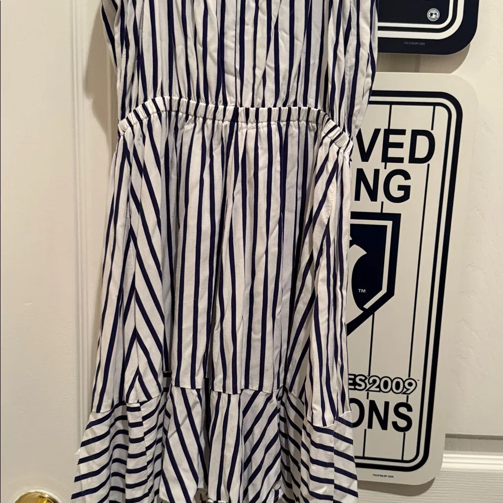 Express Navy and White Striped Dress - Image 6