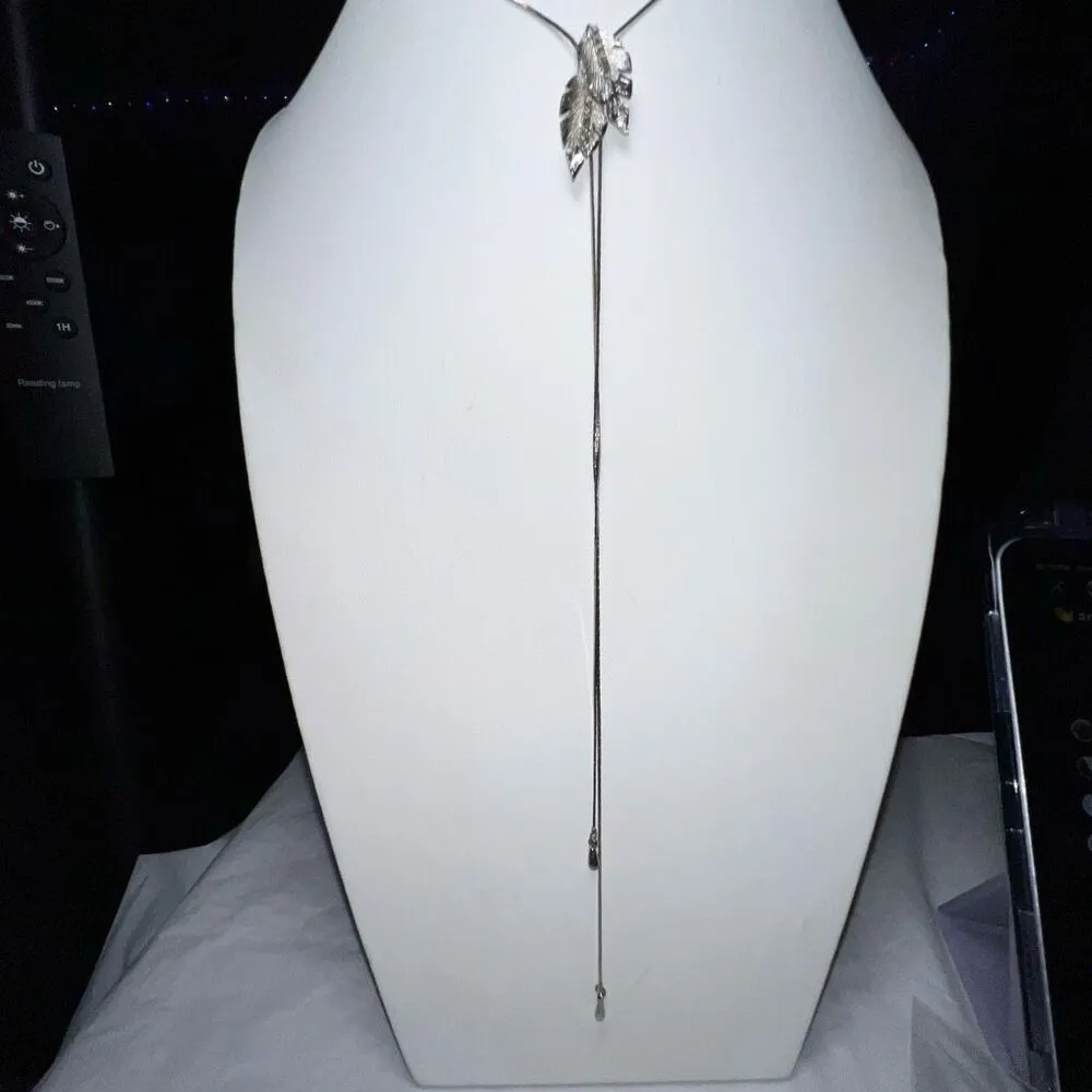 Vintage MCM Silver Tone and Rhinestone Bolero‎ Necklace - Image 2