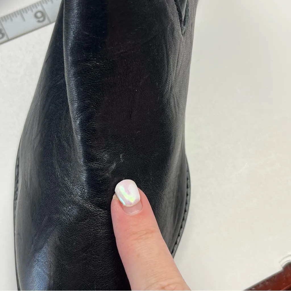 Kelsi Dagger Island‎ Black Leather Booties Womens Size 6.5 Heeled Zipper *FLAWED - Image 13