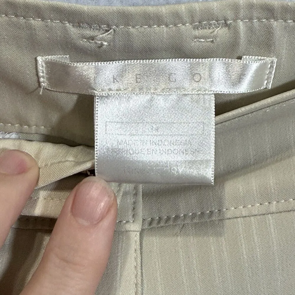 Women's Nike Golf Light Tan Pinstripe Bermuda Shorts Size 14 Quick Dry Athletic - Image 3