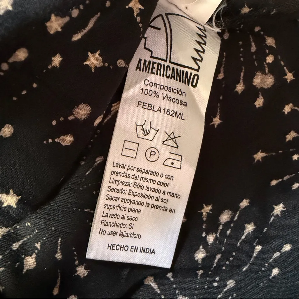 AMERICANINO Sequin CoastalCowgirl Top Viscose Western Blouse Maximalist Black S - Image 6