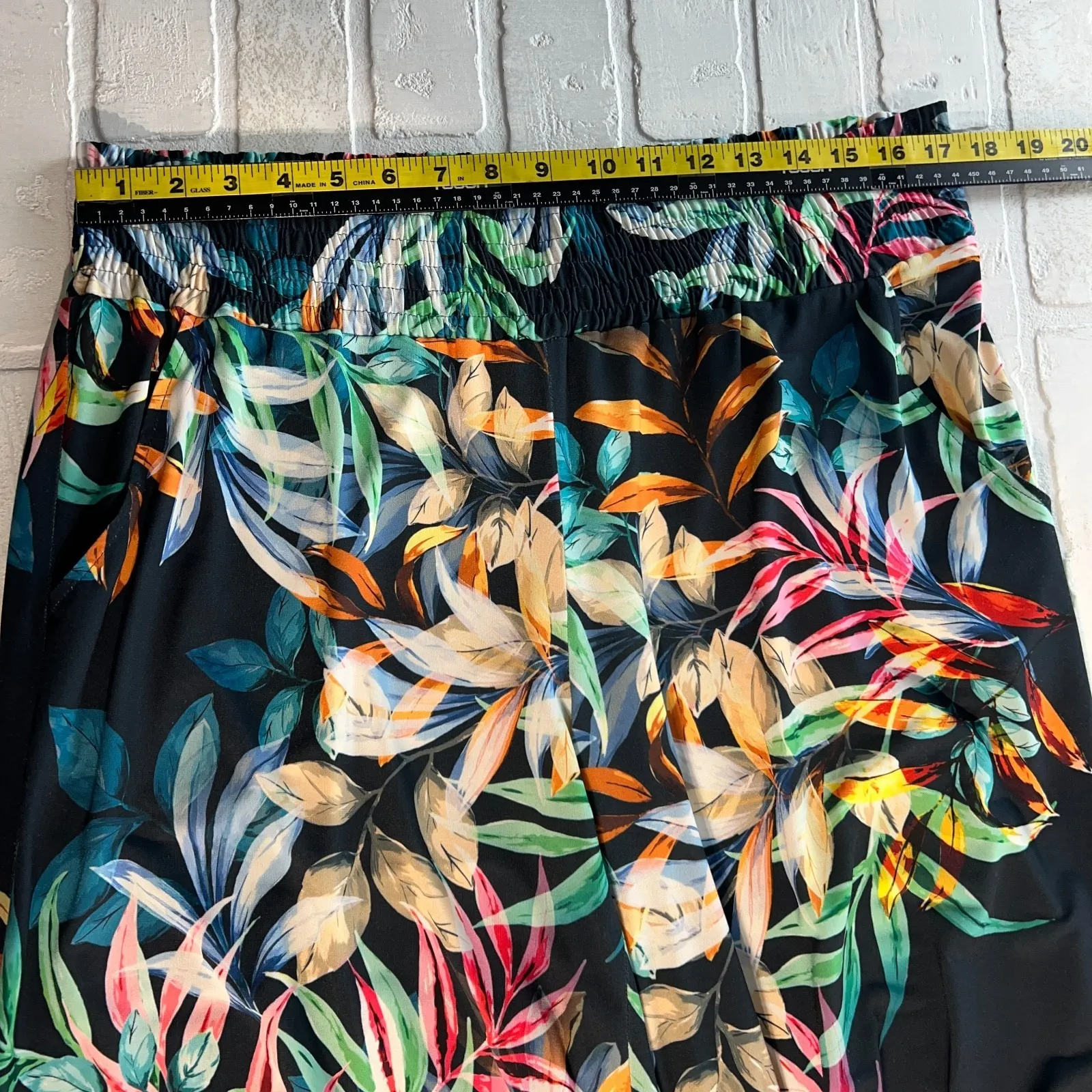 Joseph Ribkoff Pants Womens 12 Multicolor Floral Wide Leg Pull On Dressy Palazzo - Image 9