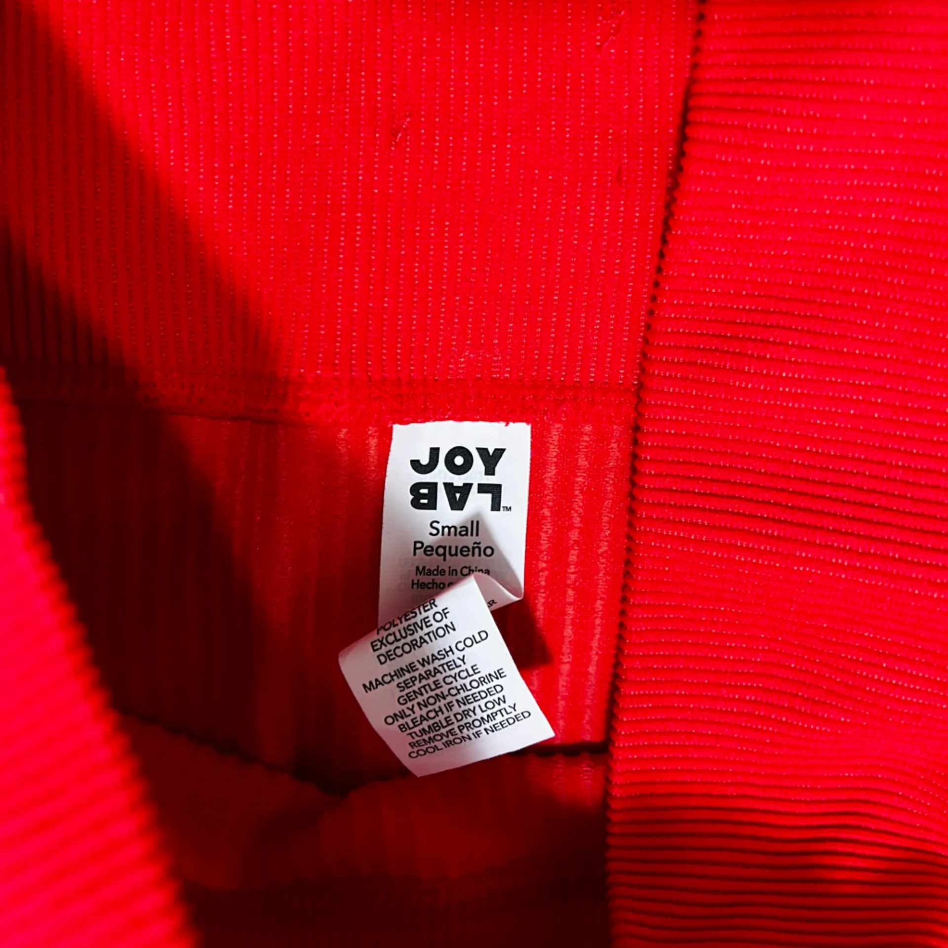 JoyLab Red Ribbed High-Rise Athletic Workout Shorts Size S | Activewear NWOT - Image 2