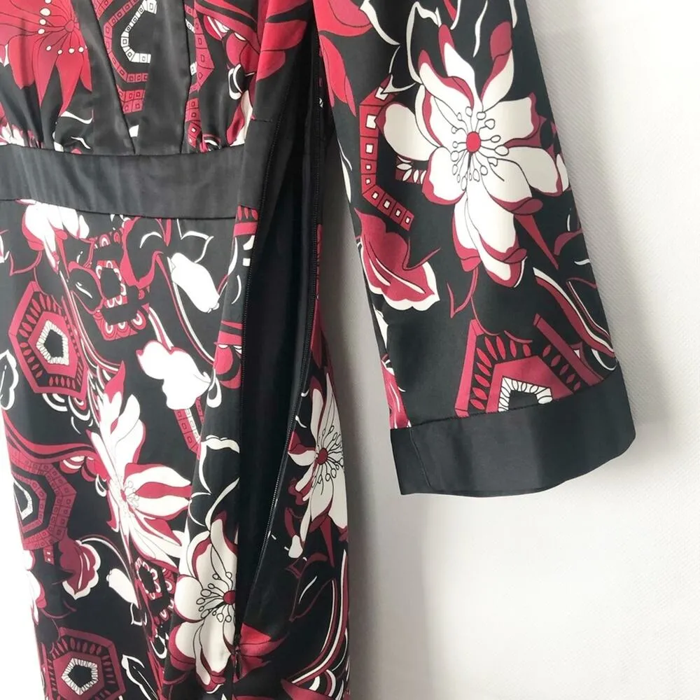 Ann Taylor Kimono Dress Womens 0 Empire Y2K Party Cocktail Festival Dark Floral - Image 12