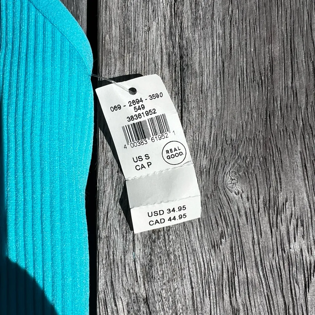 Aerie  blue tank top, crop top, size small, open back - Image 2