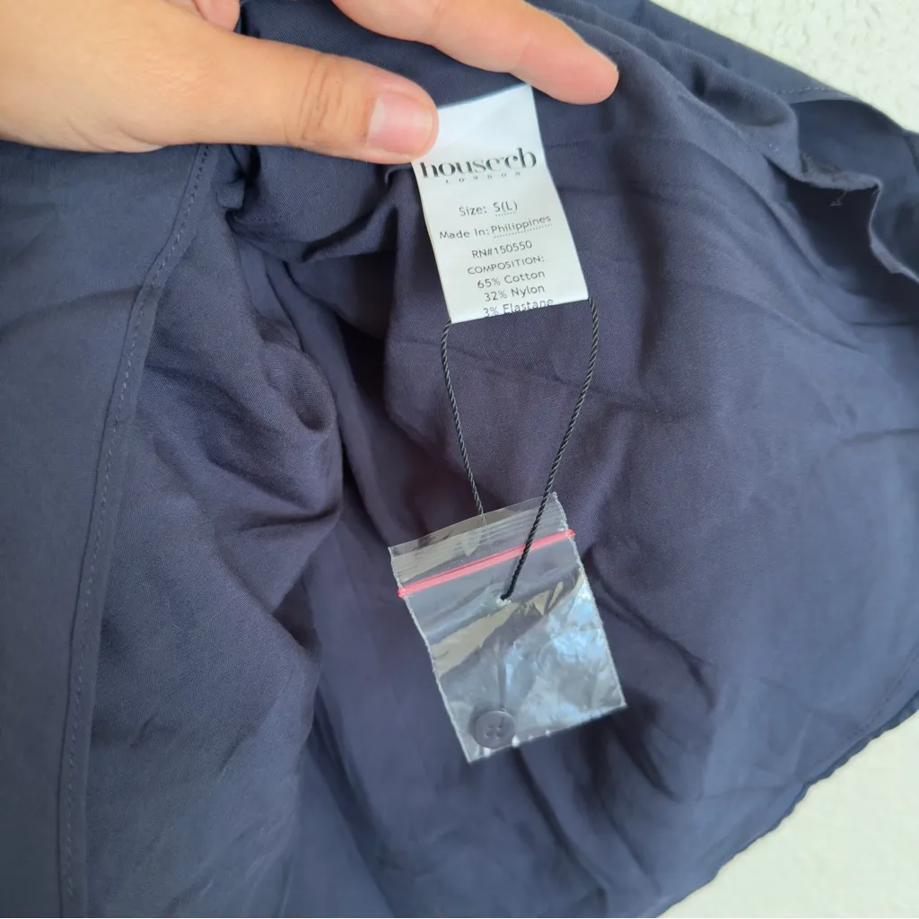 NWOT house of cb French Navy Gathered Mini Dress - Image 8