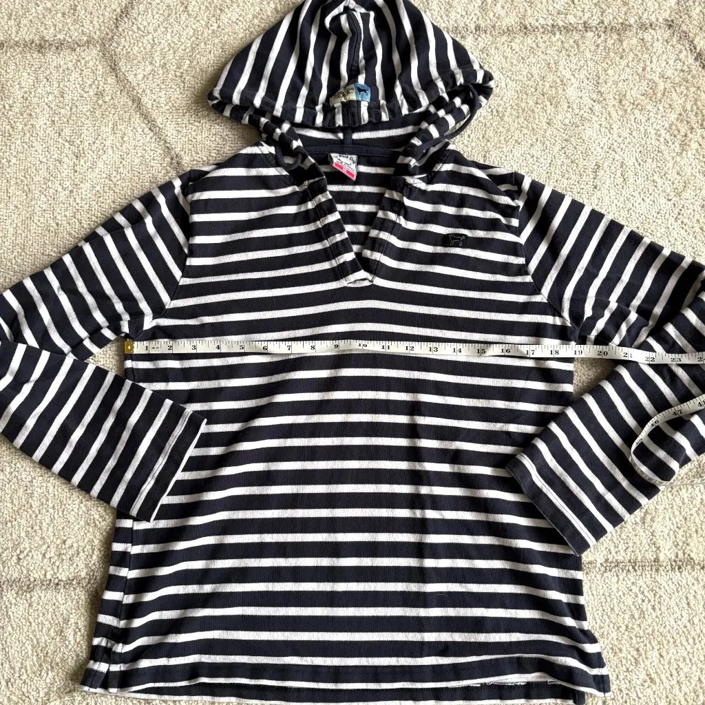 The Black Dog Martha's Vineyard Striped Hoodie Long Sleeve Coastal Cape Cod Styl - Image 2