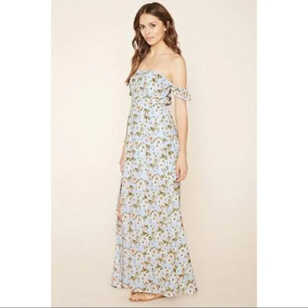 ✨HP✨F21 Floral Off the Shoulder Maxi Slit Dress✨ - Image 9