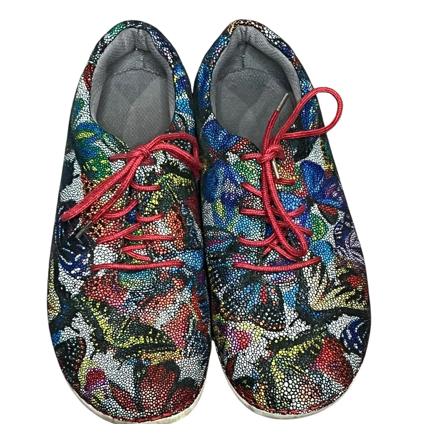 Alegria PG Lite Sneaker Womens 9.5-10 Multicolor Mosaic Butterfly Leather Artsy - Image 3