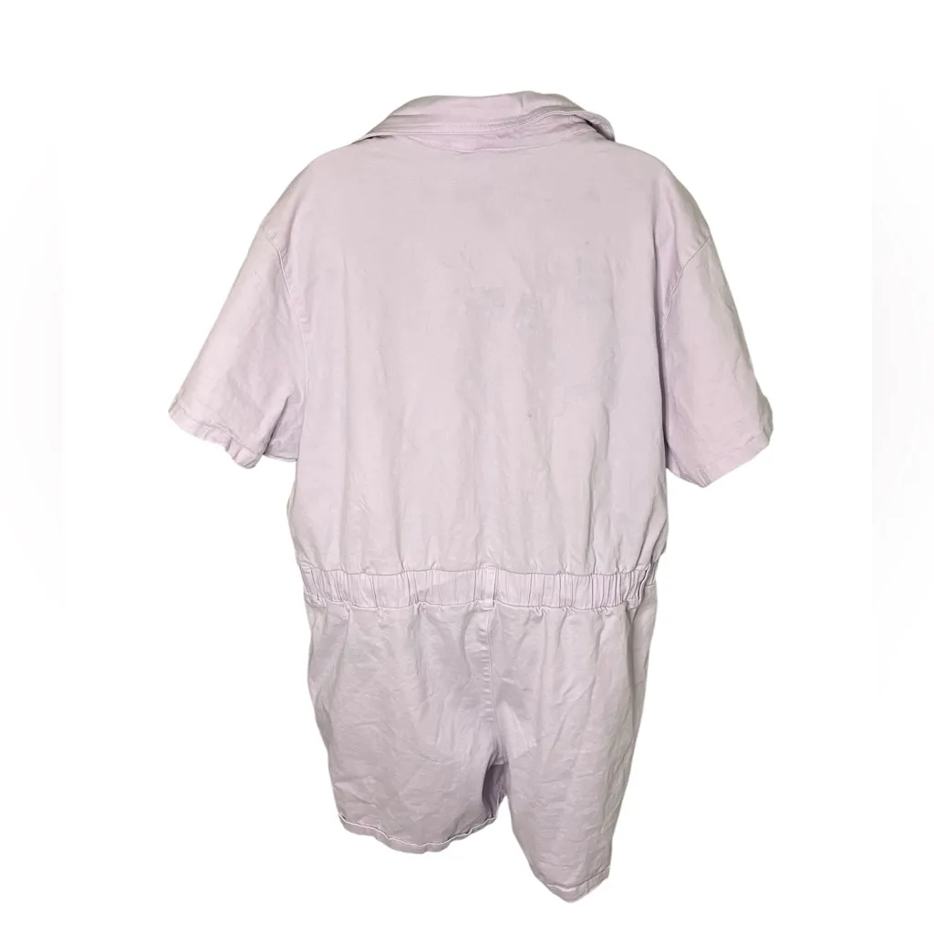 Target Pride Collection Utility Romper Short Sleeve Button Front Lavender XXL - Image 3