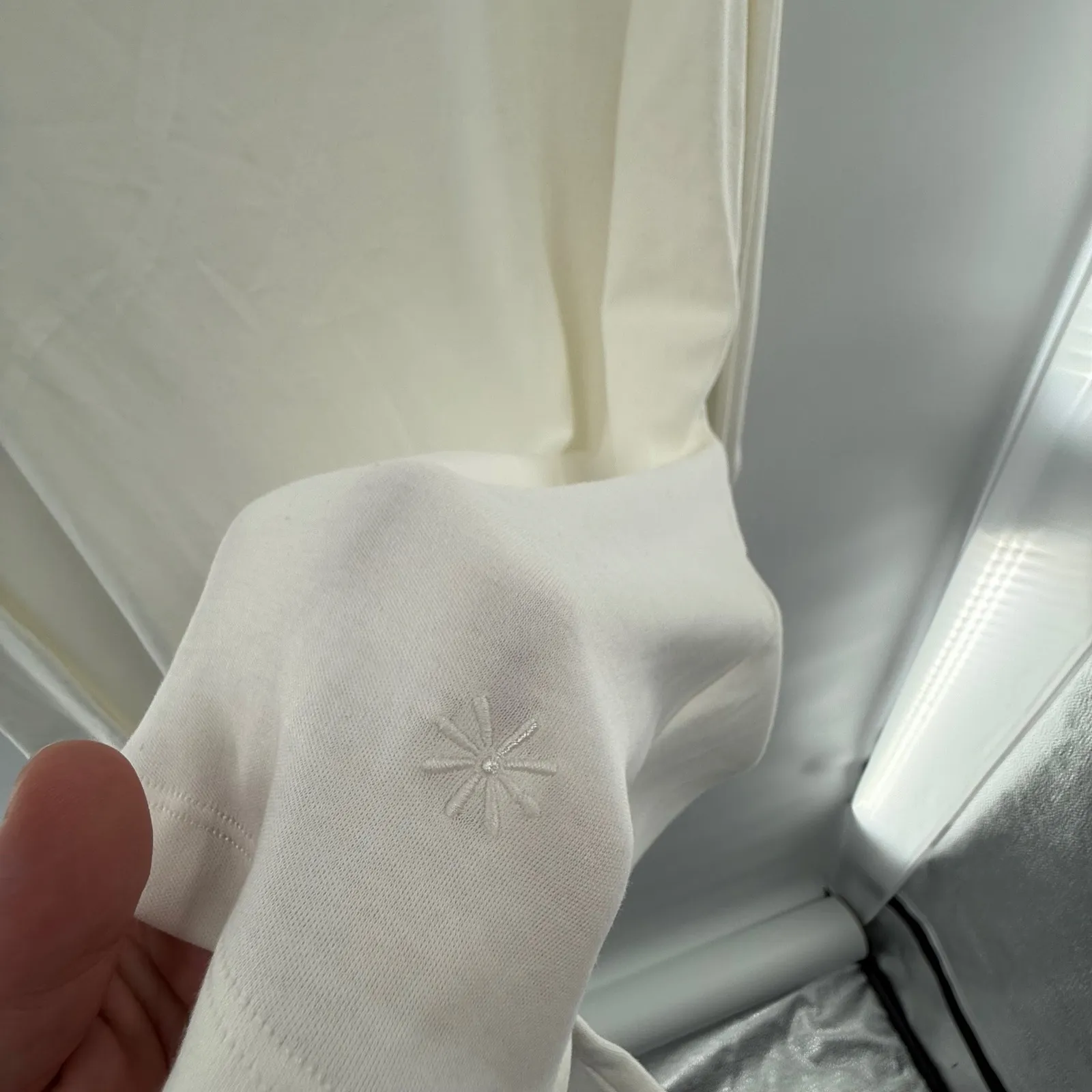 Isaac Mizrahi Live 2X Ivory Pima‎ Cotton Scoop Neck Long Sleeve Top Soft White - Image 3