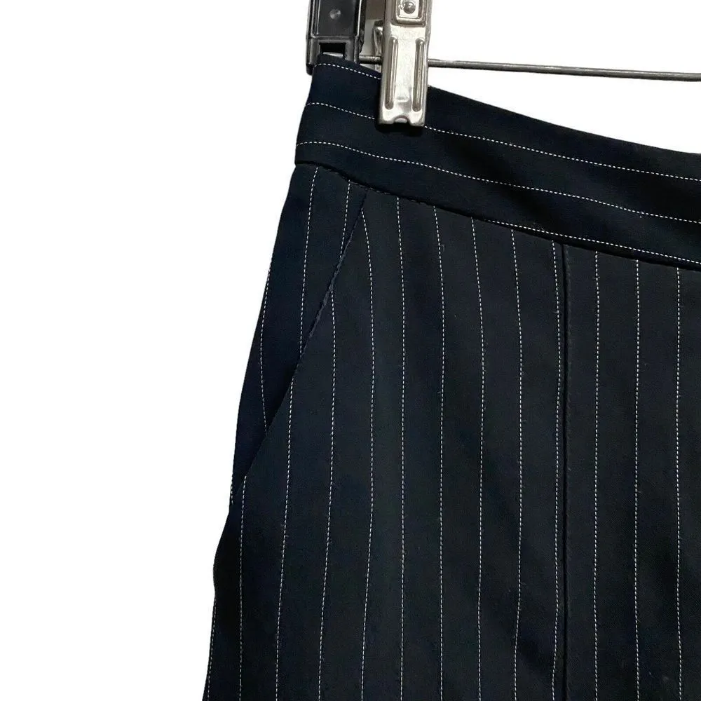 Topshop Black Wide Leg Size 6 Slinky Liquid Flat Front Cropped Palazzo Pants - Image 4