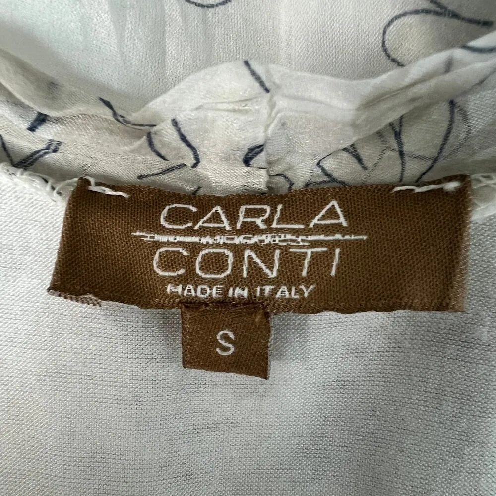 Carla Conti Silk Floral Top Womens Small Party Cocktail Formal Elegant Feminine - Image 2