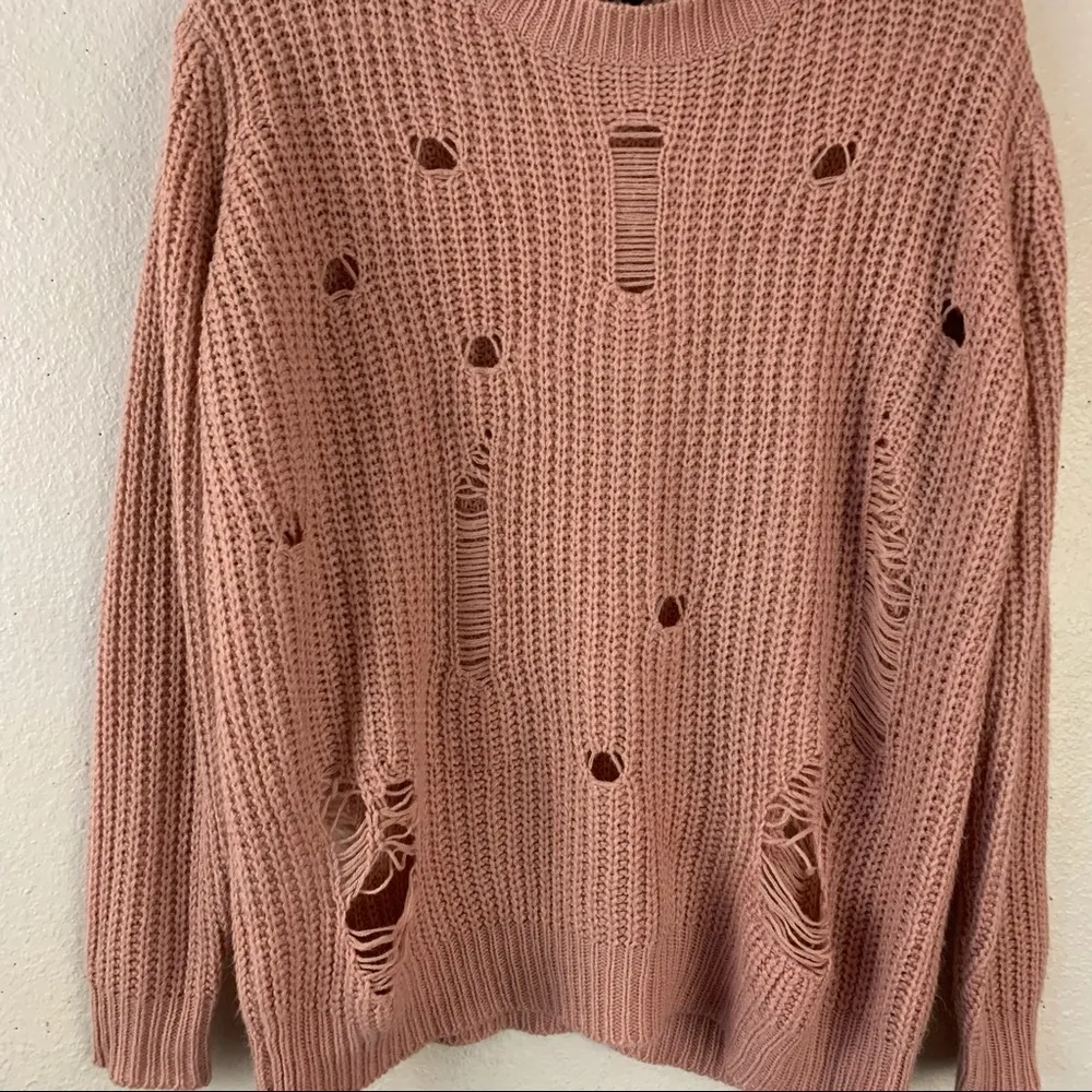 Rue21 knit distressed ripped relaxed fit women’s sweater Size Small - Image 3