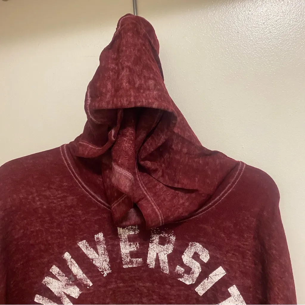 Maurices Womens Hoodie Hooded Tee T Shirt M Maroon Red University Athletic Dept - Image 2