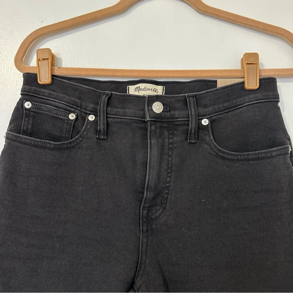 Madewell Mid Rise Kick Out Jeans Womens 28 Black New With Tag Style NJ110 - Image 4