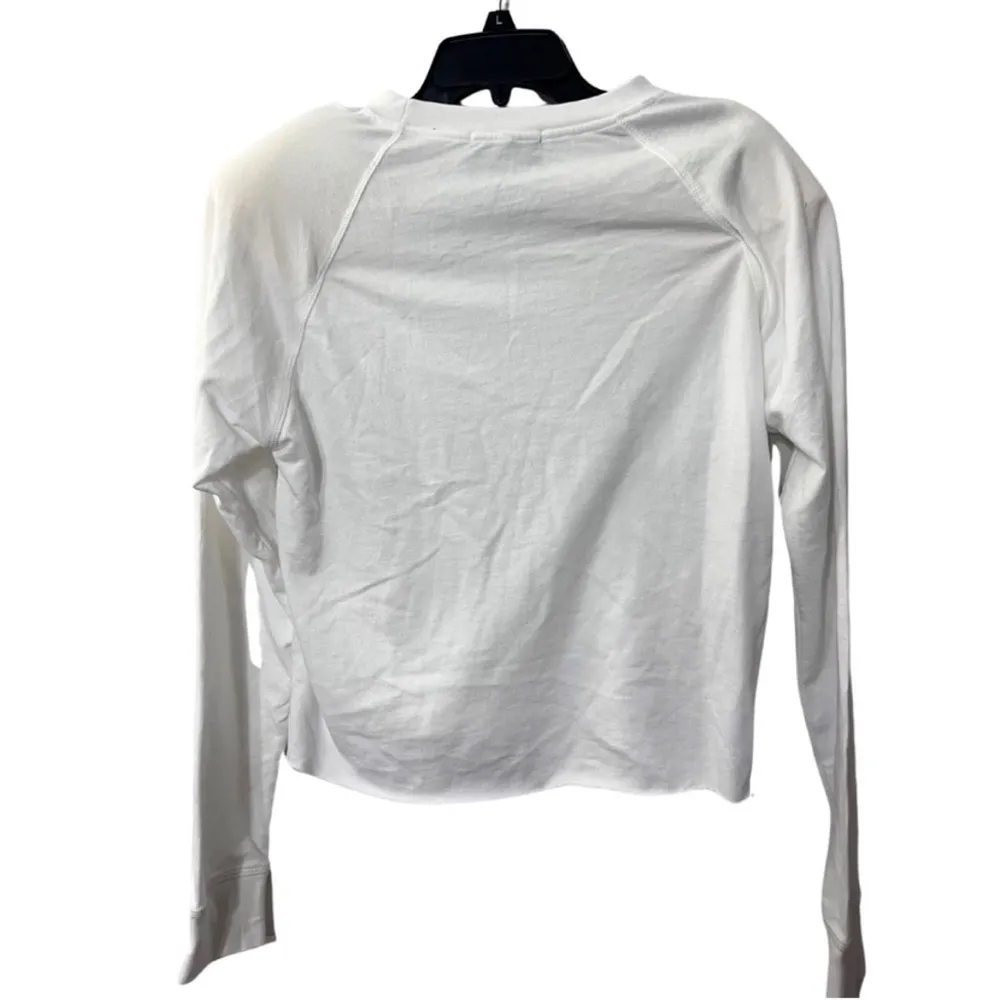 NEW Alla Berman Leo Cropped Sweatshirt Size Small White - Image 6