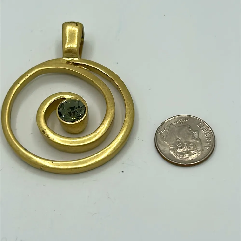 Lia Sophia gold tone pendant with smokey gray rhinestone accent - Image 2