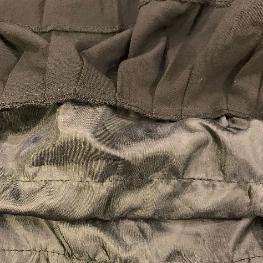 Sandro Sportswear pleated bottom ruffle skirt Size 14 hidden side zipper lined - Image 6