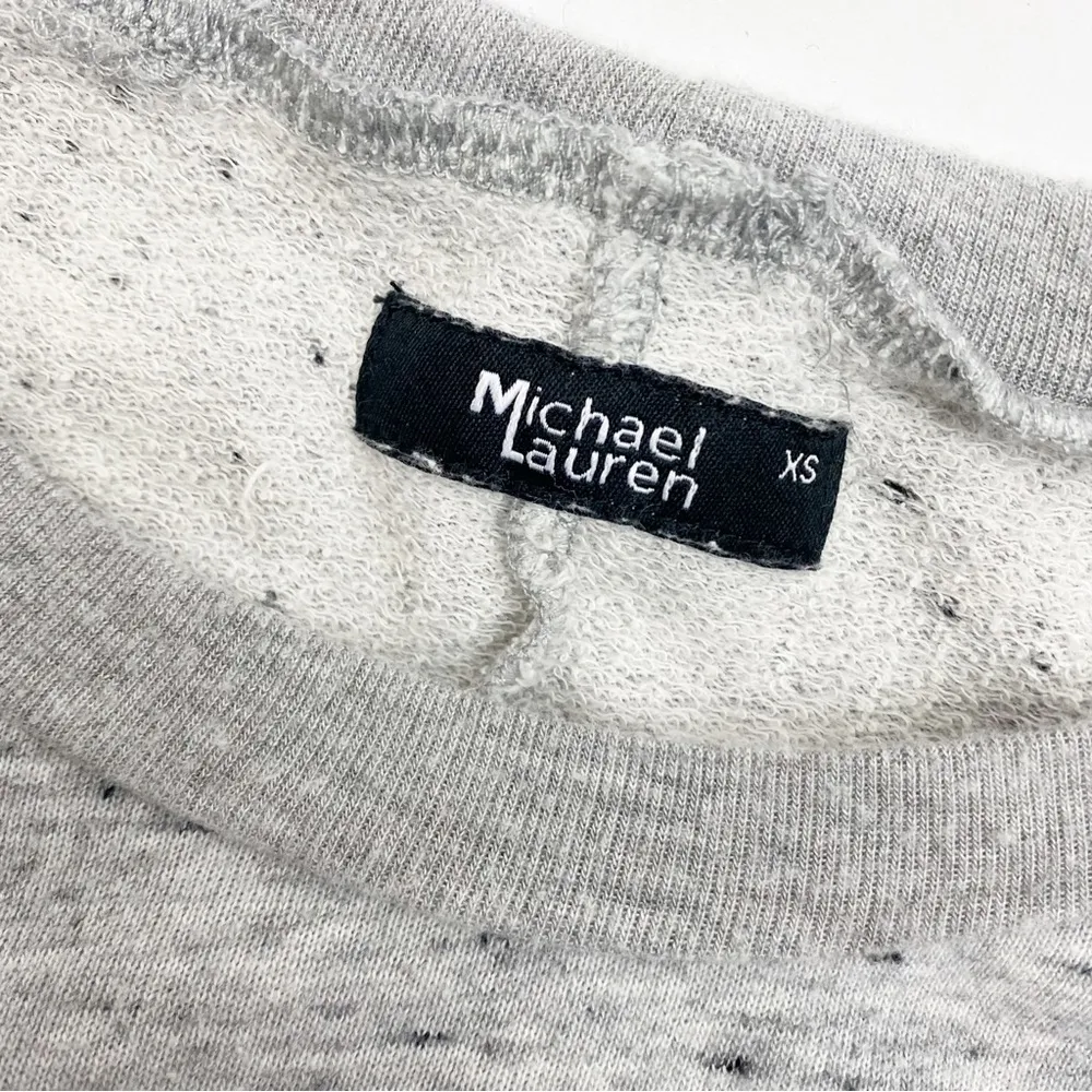 Michael Lauren Zuma Pullover Crewneck Lace Back Sweatshirt: Heather Grey - Image 9