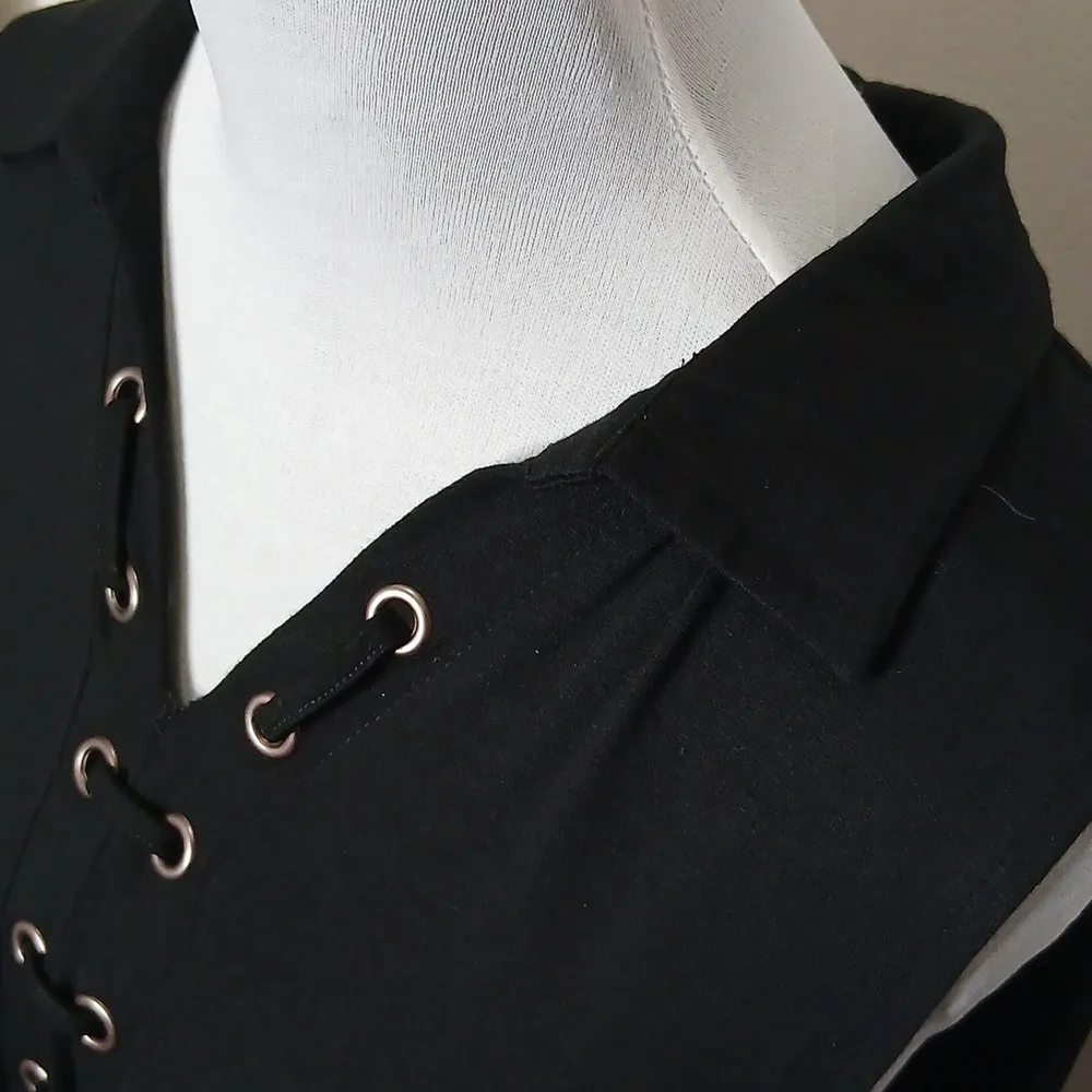 black sleeveless tee shirt shift dress size XL - Image 2