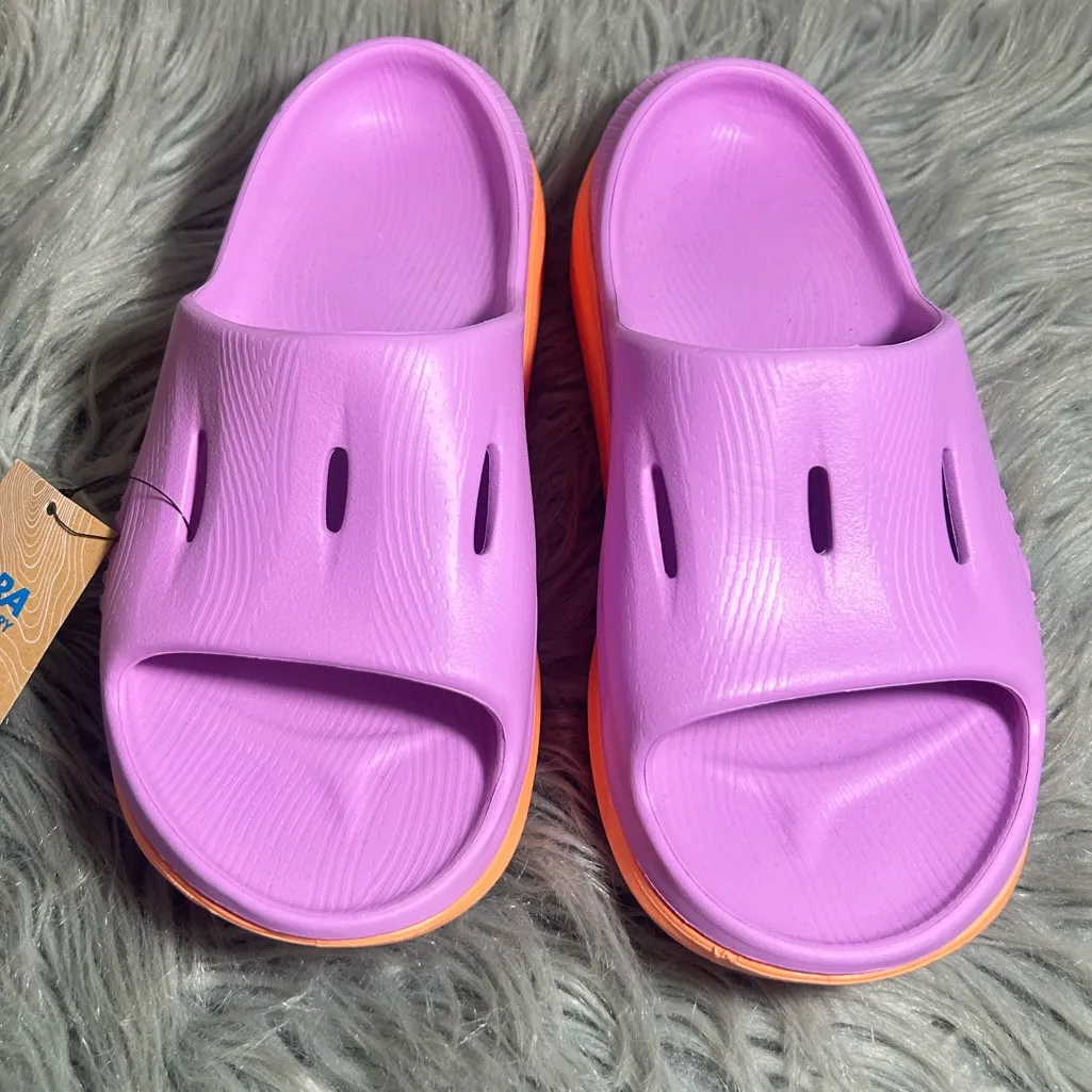Hoka One Ora Slide Sandals Orange Pink Size 6 Women / Youth 4 Purple - Image 5