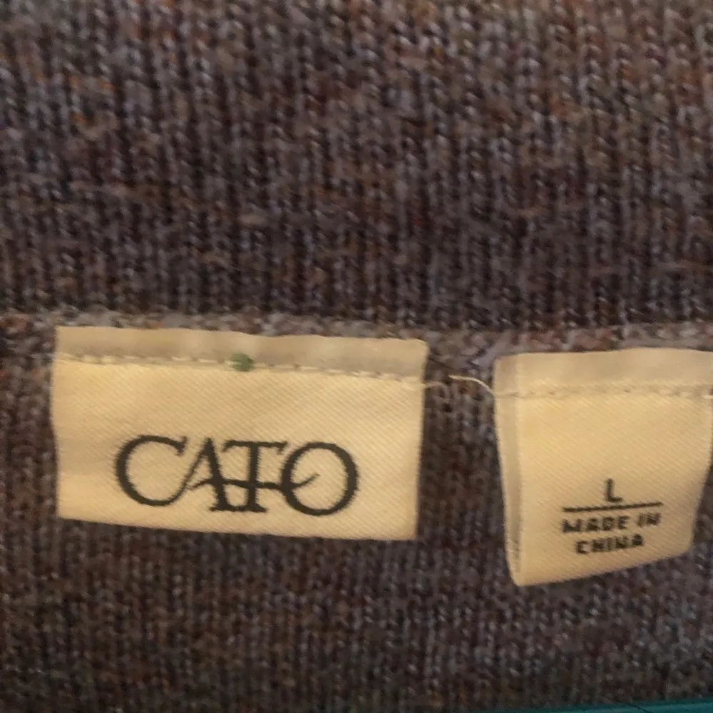 CATO Fashions Brand Purple/Gray Cowl Neck Sweater - Image 3