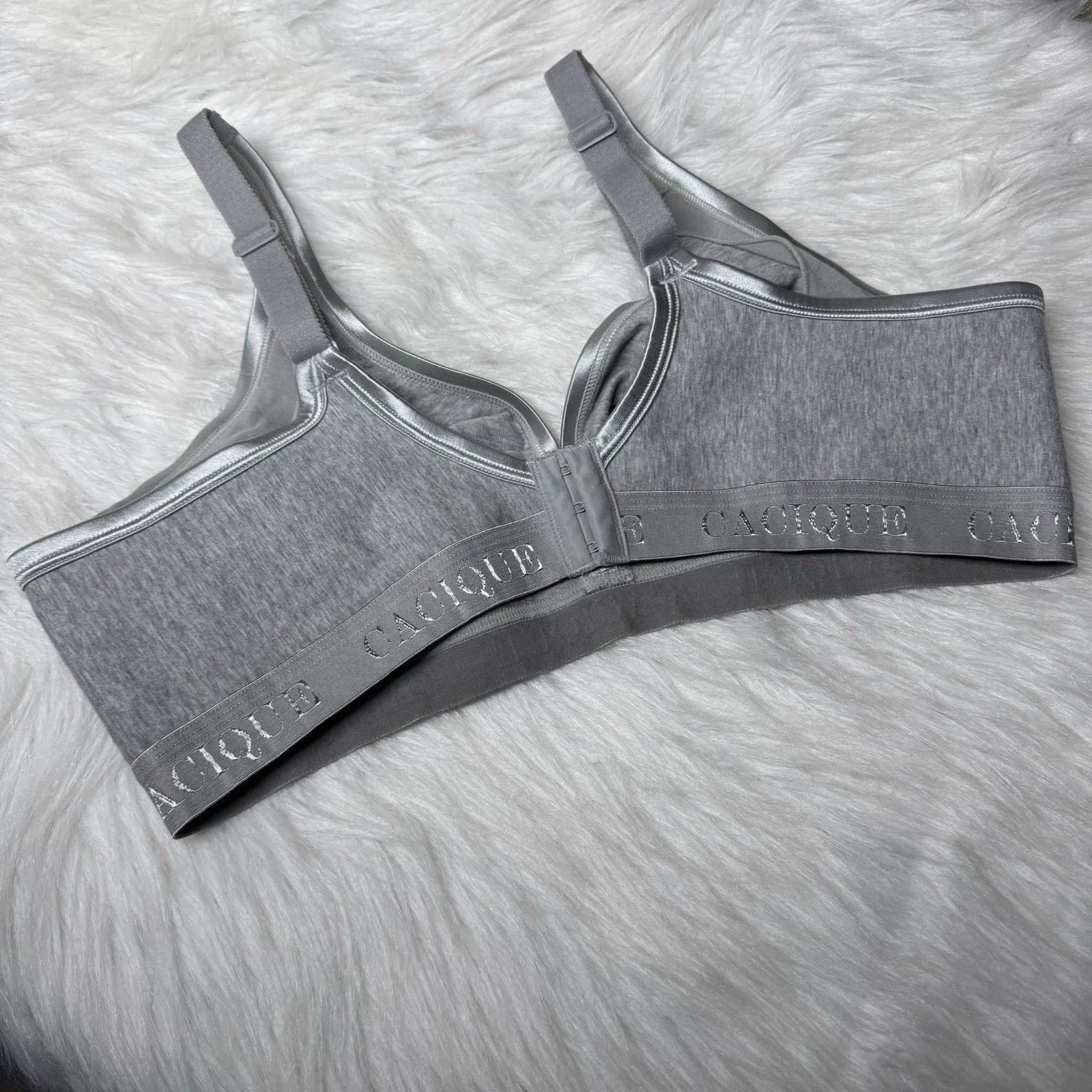 Cacique Bra 42C Unlined Full Coverage No Wire Grey Sport‎ - Image 7