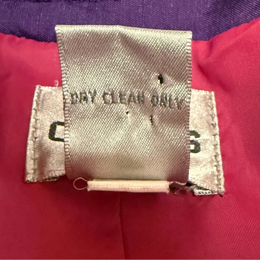 CHICO’S‎ Open Front Long Sleeve Silk Blazer Purple Size 0 (4) - Image 6